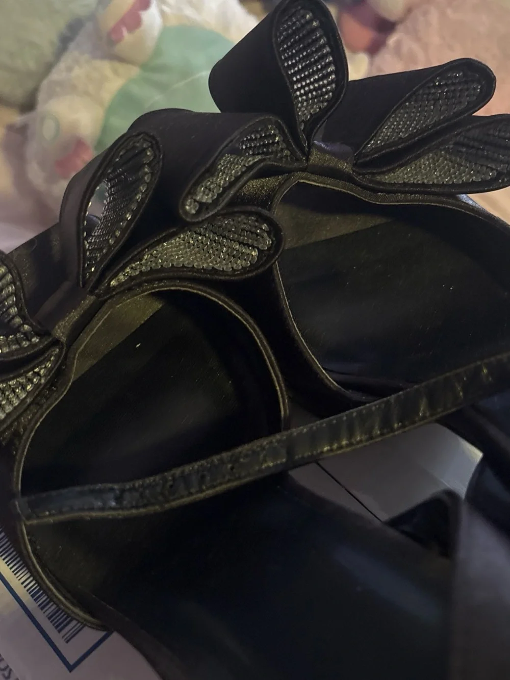 Dream Pairs Black Bow Block Heel Sandals